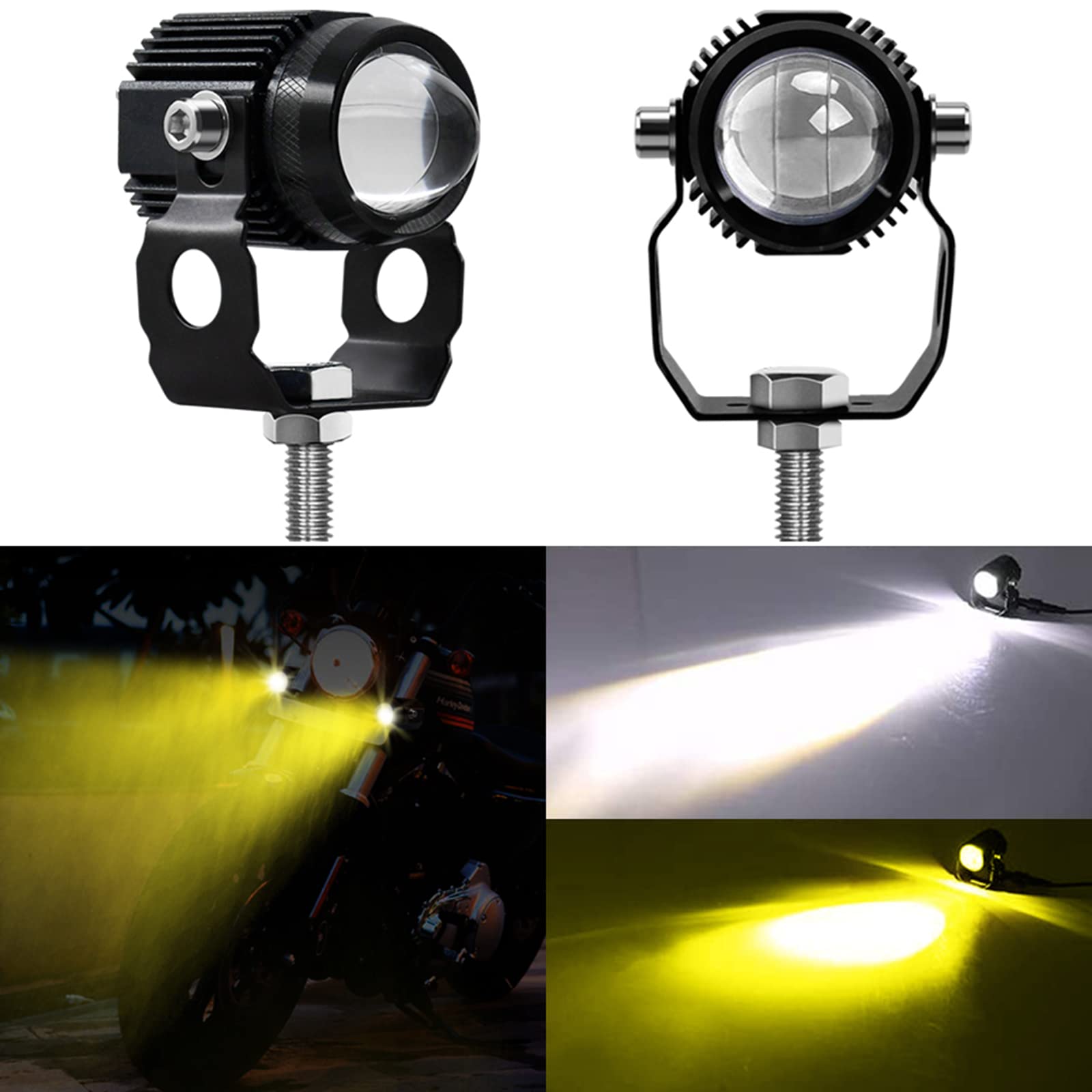 STHIRA 2Pcs Fog Lights for Motorbike, Fog Light for Motorcycle, 6000LM LED Fog Lights 60W Amber White Headlight for 12V/24V Car Fog Light Fog Driving Lights 1.3 STHIRA 2Pcs Fog Lights for Motorbike, Fog Light for Motorcycle, 6000LM LED Fog Lights 60W Amber White Headlight for 12V/24V Car Fog Light Fog Driving Lights 1.3